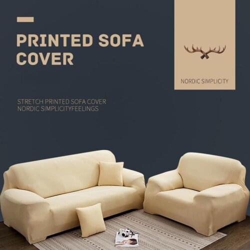 Elastic Plain Solid Sofa Cover Set For Living Room ArmChair Covers All-inclusive Slipcover Anti-slip Couch Cover Home Decor