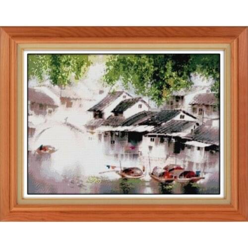 Cross Stitch Kits Counted Cross Stitch Spring Scenery Of The South 11ct Printed Cross Stitches Scenic Embroidery Needlework Sets