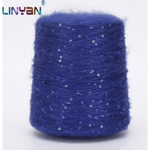 500g Sequins thread mohair yarn hand knitting Medium thickness yarn Wool Blend yarn for knitting crocheting sequin line ZL4