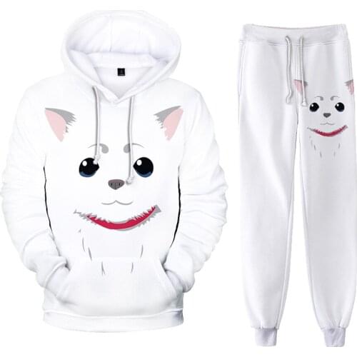 2020 New 3D Print GINTAMA Hip hop Harajuku Long-sleeved Hooded 2Pcs Women/Men Autumn Tracksuit Hoodies Pants