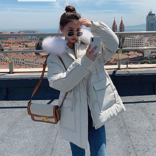 Overcoat Parka Winter Miss 2021 New Down Cotton Clothes Female Mid-long Loose Ins Student Cotton Top bread Clothes Ladies jacket