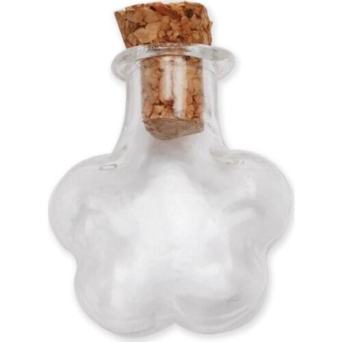Plum shaped Clear Wishing Glass Bottle Jars With Corks For Lovers, New Design Glass Message Vials With Stopper