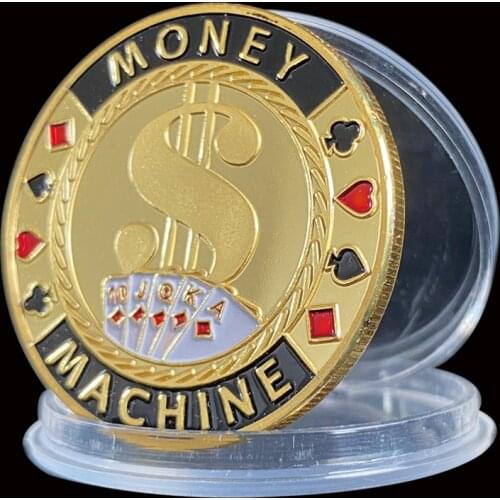 Royal Straight Flush Entertaining 3D Poker Chip Colorful Casino Metal Coin W/ Coin Capsule