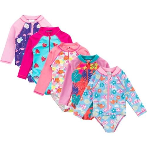 Kids Swimwear Long Sleeve Swimmng Suits Strawberry Bikini Infant Girls Swimsuit