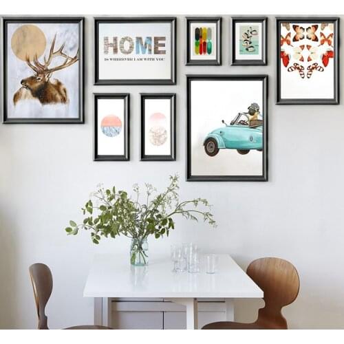 Spray Color Cartoon Car Insect Butterfly Marble Texture Canvas Painting Wall Picture Printing Poster Living Room Home Decoration