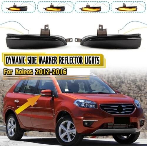 2Pcs LED Flowing Side Mirror Indicator Light for Renault Koleos 2012-2016 Rearview Wing Mirror Turn Signal Lights Lamp