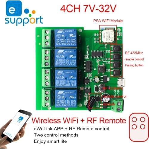 Sonoff Smart WiFi Remote Control DIY Wireless Switch Universal Module 5V 85V-250V self-locking Wifi Switch Timer For Smart Home