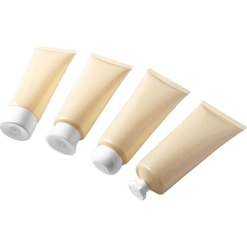 Gorgeous Beige Cosmetic Storage Bottle Portable Empty Makeup Tools Packaging Container Acrylic Cap Soft Tubes 100ml 50pcs/lot