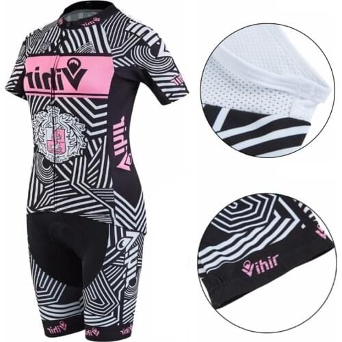 Breathable Cycling Jersey Set Women Pink Short Sleeve Bicycle Shirts Bike Clothing Set Summer Team Racing Sports MTB Clothes