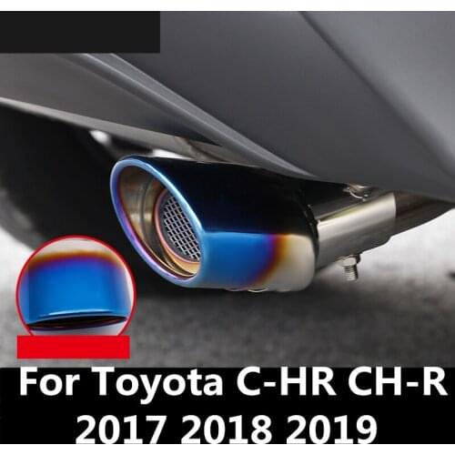 Car Exhaust Muffler Tip Pipe Chrome Trim Modified Car Rear Tail Throat Liner Accessories For Toyota C-HR CH-R 2017 2018 2019