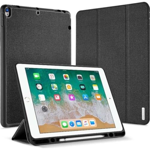 Auto Sleep Wake Protective Cover PU+TPU Leather Smart Shockproof Cases with Pencil Holder for Apple IPad Pro 12.9 2017