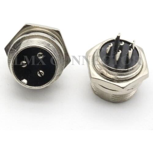 10PCS GX16-2P/3P/4P/5P/6P/7P/8P/9P/ Male plug Panel Metal Connector Aviation Plug Socket Copper