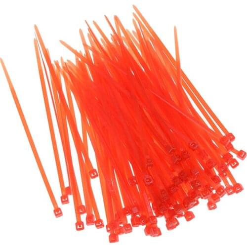 100PCs Self-Locking Nylon Wire Plastic Zip Trim Wrap Cable Loop Ties Network Cable Wire Zip Tie Cord Strap Plastic Multicolor