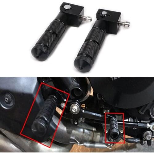 2PCS 8mm Folding Pedals Aluminum Universal Motorcycle Motor Bike Foot Pegs Pedals Foot Rest Rear Pedals Set Modification Black