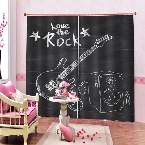 Rock Printing Window 3D Curtain Printing Living Room Bedroom Blackout Curtain Drapes Blackout Cortinas