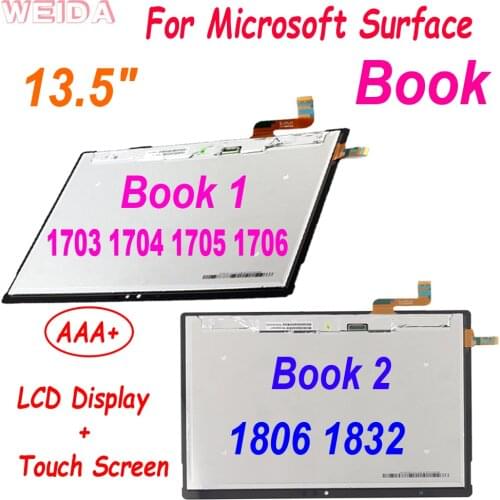 AAA+ 13.5" LCD for Microsoft Surface Book 1 1703 1704 1705 1706 LCD Book 2 1806 1832 LCD Display Touch Screen Digitizer Assembly