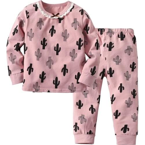 Oklady Cartoon Kids Pajamas Sets Cotton Boys Sleepwear Suit Warm Child Girl Pajamas Long Sleeve Tops+Pants 2pcs Children Clothes