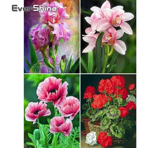 Evershine DIY Flowers Diamond Painting Full Square 5D Diamond Embroidery Sale Flower Picture Of Rhinestones Mosaic Wall Decor