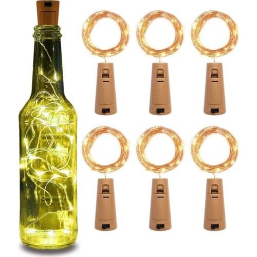 4/6pcs Bottle String Light with Cork 20LED DIY LED Fairy Lights Strip Garland Party Wedding Decoration Christmas Party Home Deco