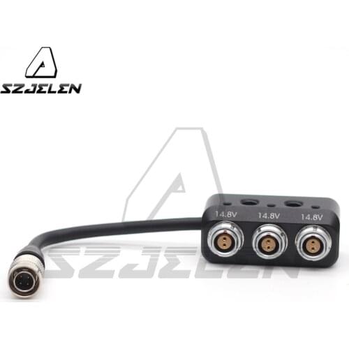 Hirose 4pin Male to 0B 2pin Female Hub Adapter Splitter for ARRI /SONY Camera Power Supply Distributor, three way Splitter