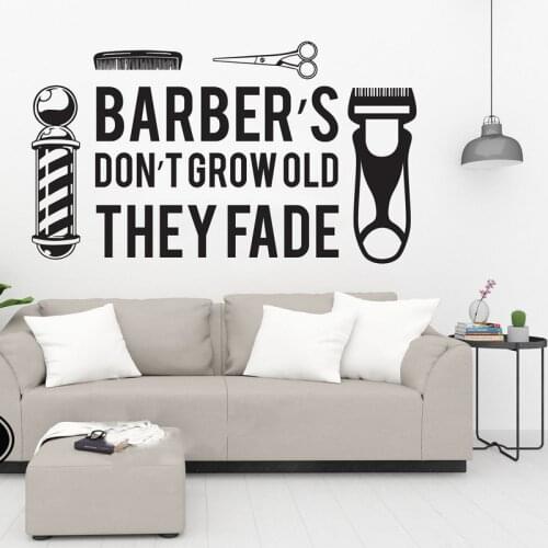 Barbershop Tool Cut Shave Window Wall Sticker Barber Hair Hairstylist Salon Shop Wall Decal Vinyl Decor Quotes Decal E301