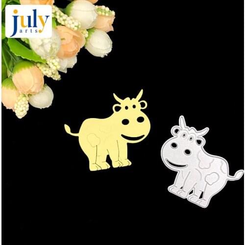Julyarts Cute Cow Dairy Cattle Animal Metal Cutting Dies For Scrapbooking Embossing Suit Paper Cards DIY Handmade Album Cards