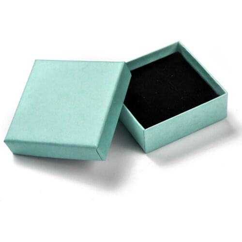 32pcs 7x7x2.6cm Cardboard Jewelry Boxes Square for Jewelry Rings Watches Necklaces Earrings Bracelet Gift Packaging Display Box