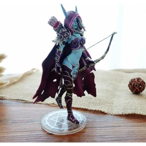 Collectible Toys 7'' WOW Sylvanas Windrunner Archery Queen PVC Anime Action Figure Model With Base F Children Fans Birthday Gift