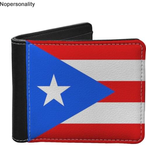 Nopersonality Flag of Cuba Print Leather Wallets for Men Designer Short Soft Mens Credit Card Holders Slim Man Purse Coin Bags