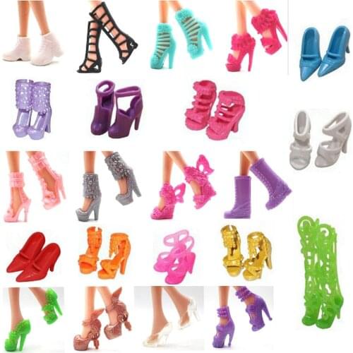 NK 22 Pair/Set Barbie Dolls Toys Fashion Shoes Doll Accessories Different Shoes For Barbie Doll Toy Gift Baby Toys DZ