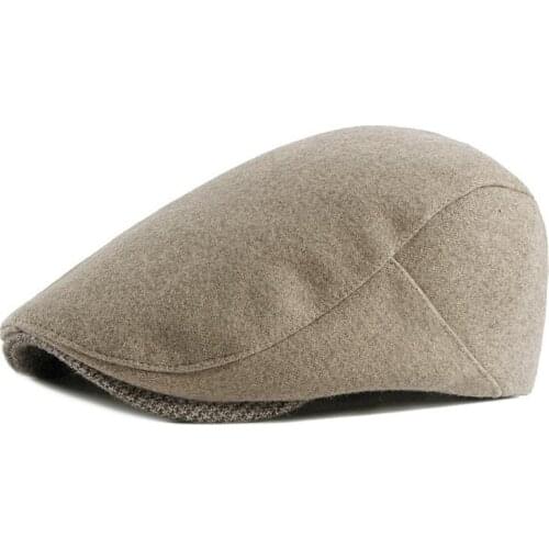 LDSLYJR 2021 Cotton Autumn and winter solid Newsboy Caps Flat Peaked Cap Men and Women Painter Beret Hats 11