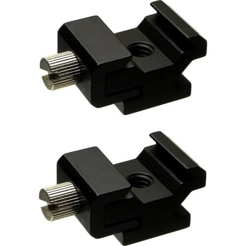 Metal Cold Shoe Flash Adapter w 1/4 Mounting Hole (pack of 2)
