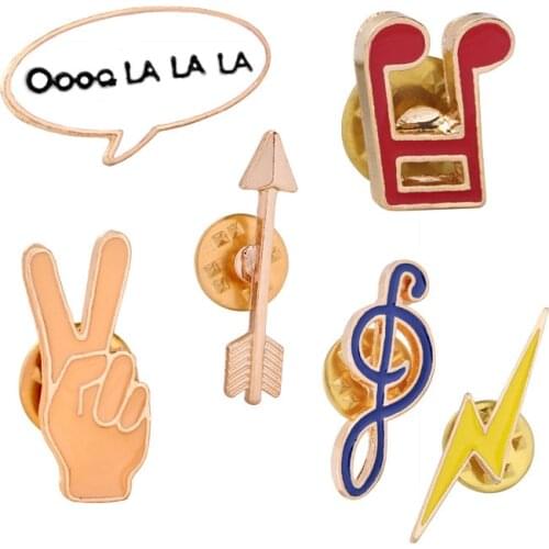 Fooderwerk Jewelry European And American 2018 New Men Women Brooch Palm Creative Music Symbol Lightning Pin Badge