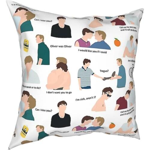 Call Me By Your Name Quotes Pillowcover Decoration Cushion Cover Throw Pillow for Sofa Polyester Double-sided Printing Vintage