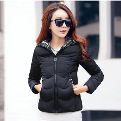 2020 New Winter Jacket Women Parkas Hooded Casual Female Jacket Cotton Padded Parka Coat Warm Slim Short Jackets Outwear P913