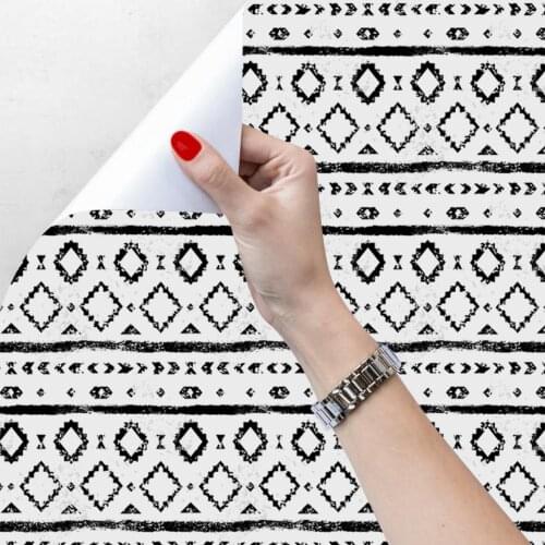 Wallpaper Black And White Geometry Wallpaper Home Decor Self Adhesive Background Wallpaper Living Room Bedroom Wall Sticker