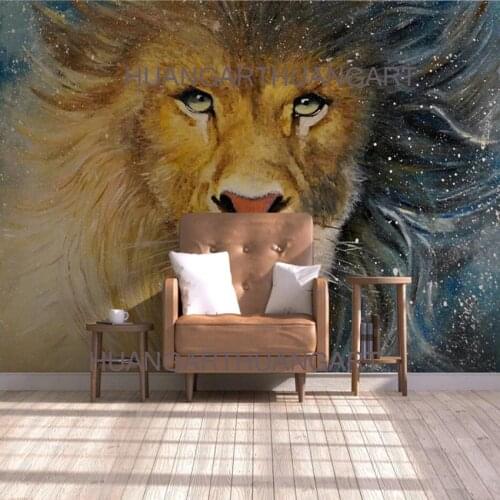 Original high quality large murals animal lovers lion decorative wall painting of the new sample of the artwork is the lobby of