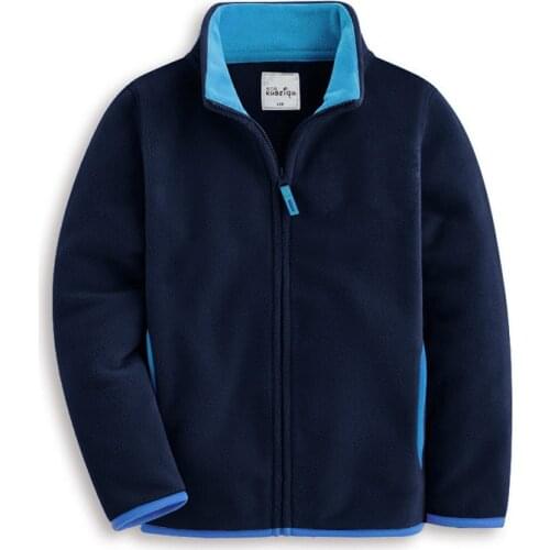 2021 Autumn Childrens Clothes Solid Long Sleeve Fleece Thin Zipper Cardigan Boys Jackets For Boys Girls Kids Outerwear Coats