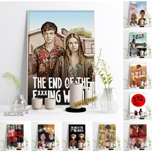 The End Of The Fing World Poster Actor Cartoon Portrait Wall Art Prints Hot TV Series Canvas Painting Vintage Home Room Decor
