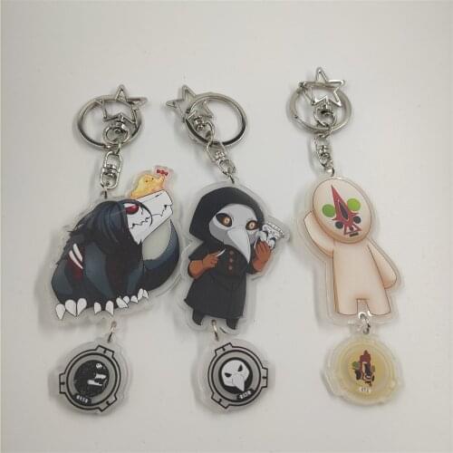 SCP Secure Contain Protect Foundation 049 166 173 682 Key Chains Two-sided Keychain Cosplay Acrylic Pendant Keyring Prop