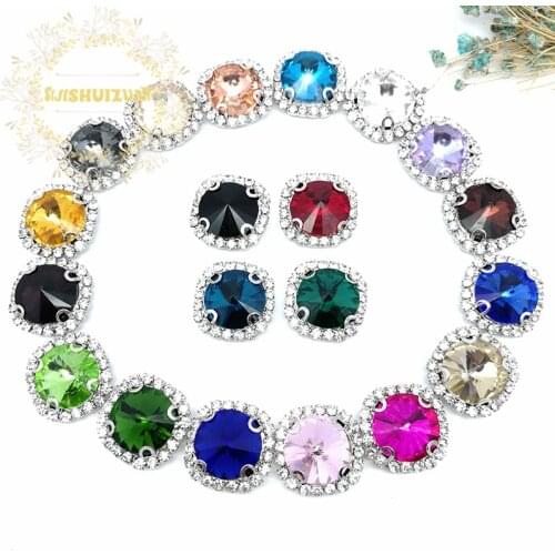 MIX COLOR Satellite Shape Drill Side Chain Crysta Glass Sewing Rhinestones with Claw DIY Womens Shose and Wedding Dresses