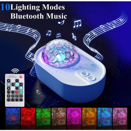 LED Star Galaxy Projector Ocean Wave Night Light Projector Bluetooth Music Speaker Remote Control Bedroom Decoration Lamp Gifts