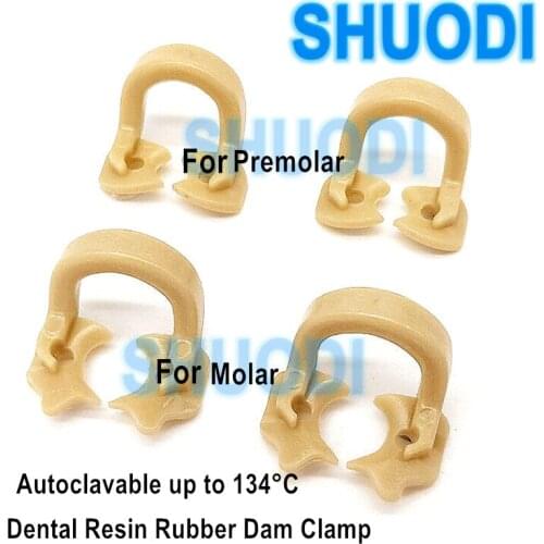 Resin Dental Rubber Dam Clamps For Molar and Premolar Clips Autoclavable 134℃ Rubber Barrier Clamps for Dentist