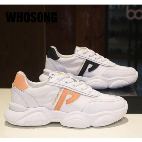 Women Sport Sneakers Woman Platform Shoes Female Brand Real Leather Shoe Ladies White Chunky Sneakers Zapatos De Mujer Trainers