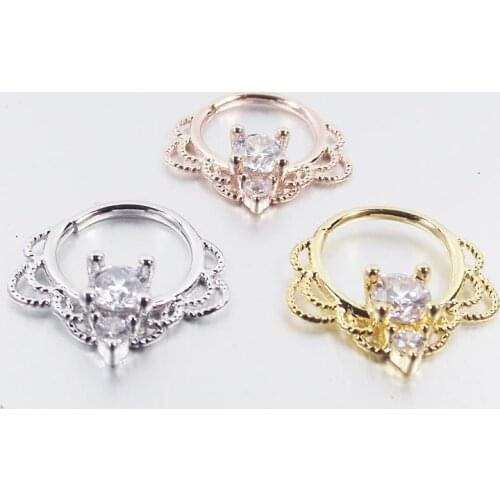 1 piece 16G Cubic Zirconia Rose Gold Piercing Hoop Nose Ring Tragus Ear Piercing Cartilage Body Jewelry