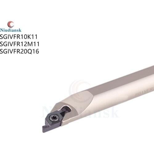 1pc SGIVFR10K11 SGIVFR12K11 External Slotting Turning Tool Holder SGIVFR20Q16 Spring Steel Grooving Turning Tool CNC Lathe Tools