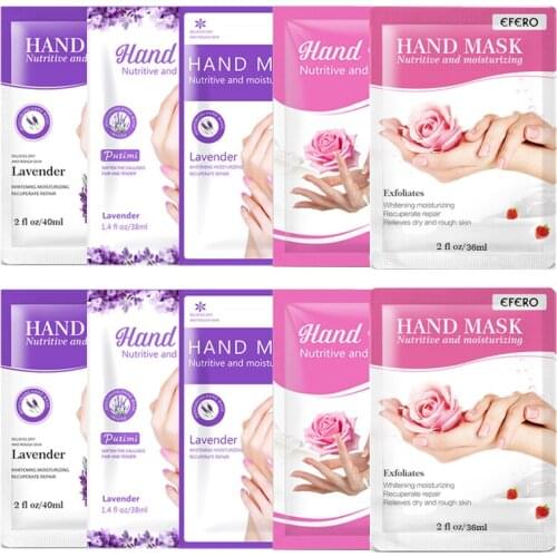 10/8/7/5/4Pair Moisturizing Whitening Hand Masks Rose Lavender Serum Repair Skin Rejuvenation Hand Glove Anti-drying Hand Spa
