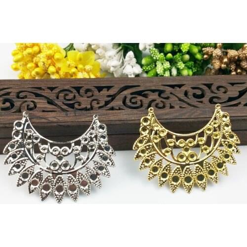 10pcs 50x60mm Filigree flower Wraps Metal Charms For Embellishment Scrapbook DIY Jewelry Metal Craft Wraps cosplay Accessories