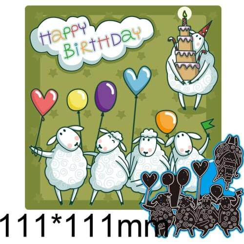 111*111mm Cute Sheep Balloon New Cutting Dies Scrapbook Decoration Embossing Paper Craft Album Card Punch Knife Mold