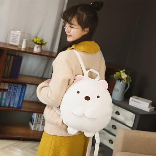 35cm Creative Cartoon Sumikko Gurashi Plush Backpack Kawaii Corner Bio Shoulder School Bag Boys Girls Fashion Travel Knapsack